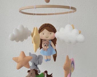Felt Baby Mobile Girl Nursery Decor, Handmade Crib Mobile, Baby Girl Gift, Nursery Mobile Girl, Montessori Mobile, Baby Shower Gift