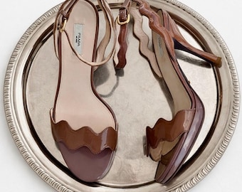 Prada Pastel Purple Patent Leather Heels Size 36 | Vintage Prada Milano Pumps | Designer Slingback Heels | Made in Italy Luxury Shoes