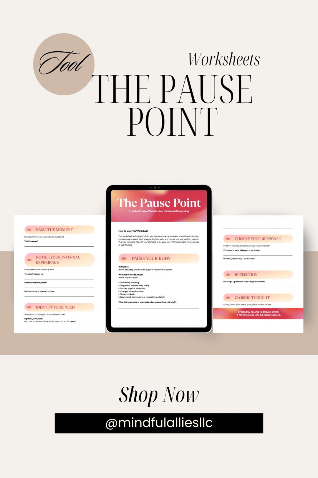 The Pause Point™: A Mindful Decision-making Worksheet for Emotional ...