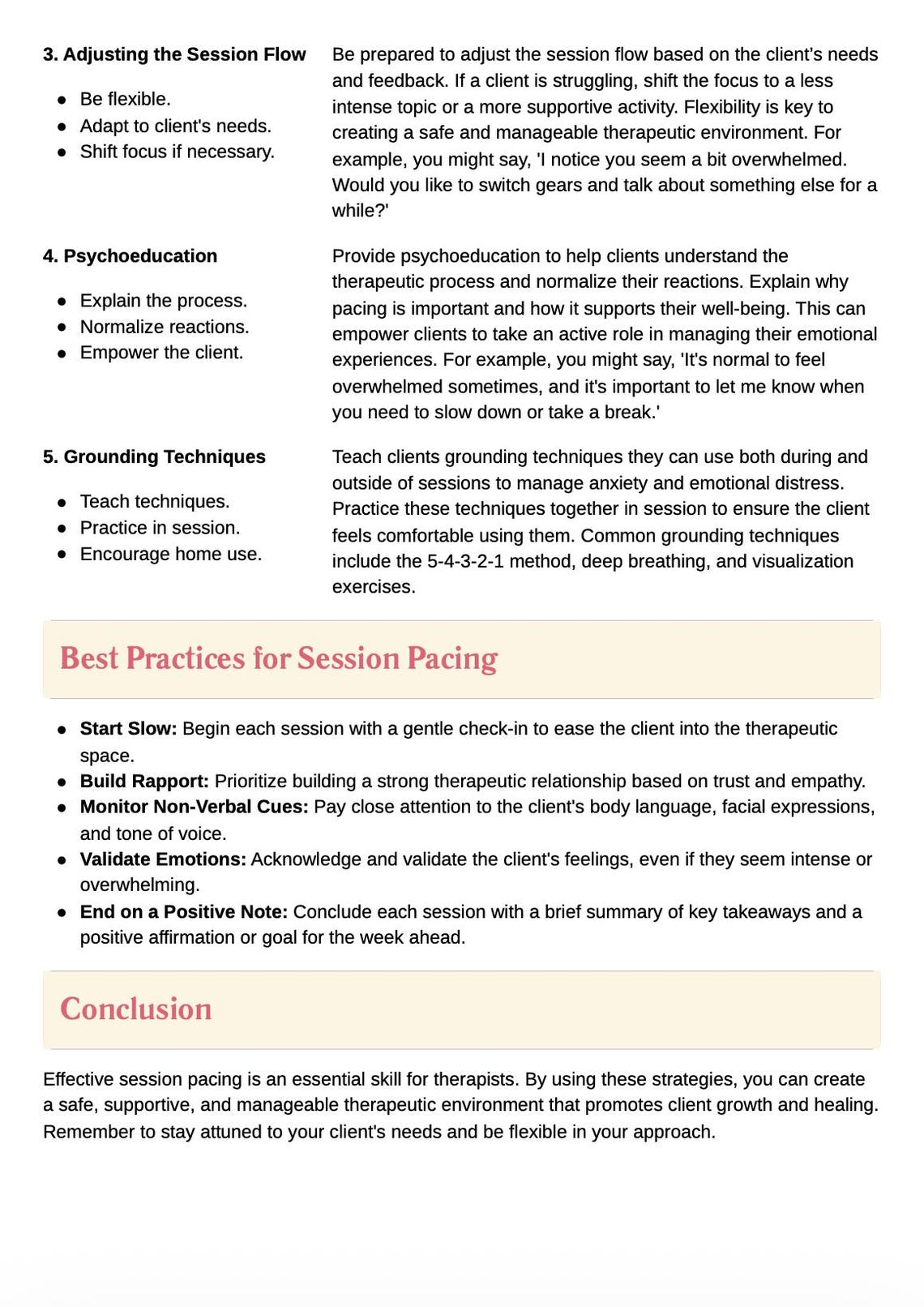 The Session Flow Guide™ Therapy Session Structure Tool | Therapist ...
