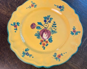 VTG Cantagalli Italian Yellow Glazed Ceramic 9" Plate