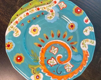 VTG Bianca Paisley Plate by Pier 1 Imports