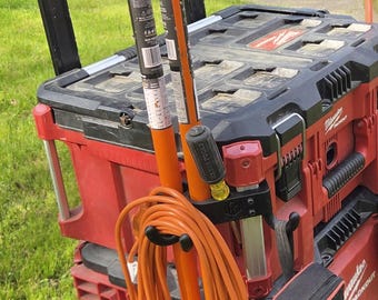 Extended Hook Bracket - Side Rail Organizer for Milwaukee Packout – for Cords, Benders, Fish Steel