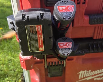 Packout M18 & M12 Battery Holder | Dual Platform Battery Mount | Left or Right Rail Mount | Stewart Works