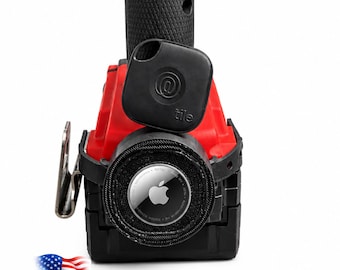AirTag Tool Mount | Power Tool Tracker Holder | Fits Milwaukee DeWalt Makita Ridgid | No Drill Install | Works with Tile | Never Lose Tools