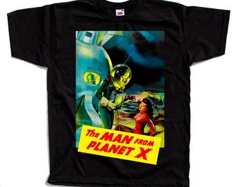 the man from planet x Horror movie poster T-Shirt Black vintage scary all sizes S-5XL