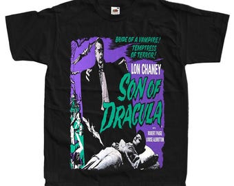 Son of Dracula Horror movie poster T-Shirt Black vintage scary all sizes S-5XL
