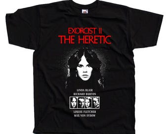 The Exorcist 2 The Heretic Horror movie poster T-Shirt Black vintage scary all sizes S-5XL