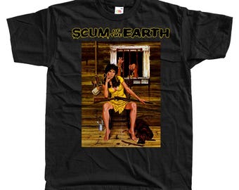 Scum of the earth Horror movie poster T-Shirt Black vintage scary all sizes S-5XL