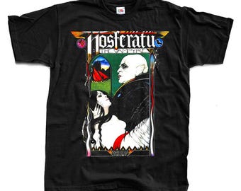 Nosferatu The Vampyre BLACK Horror movie poster T-Shirt Black vintage scary all sizes S-5XL