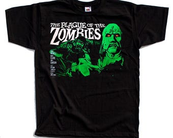The Plague of The Zombies Horror movie poster T-Shirt Black vintage scary all sizes S-5XL