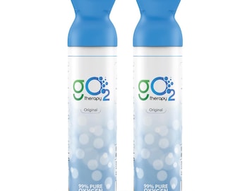 gO2Therapy Up to 900 Inhalations (2 pack), 12L Portable Oxygen Canister with Mask