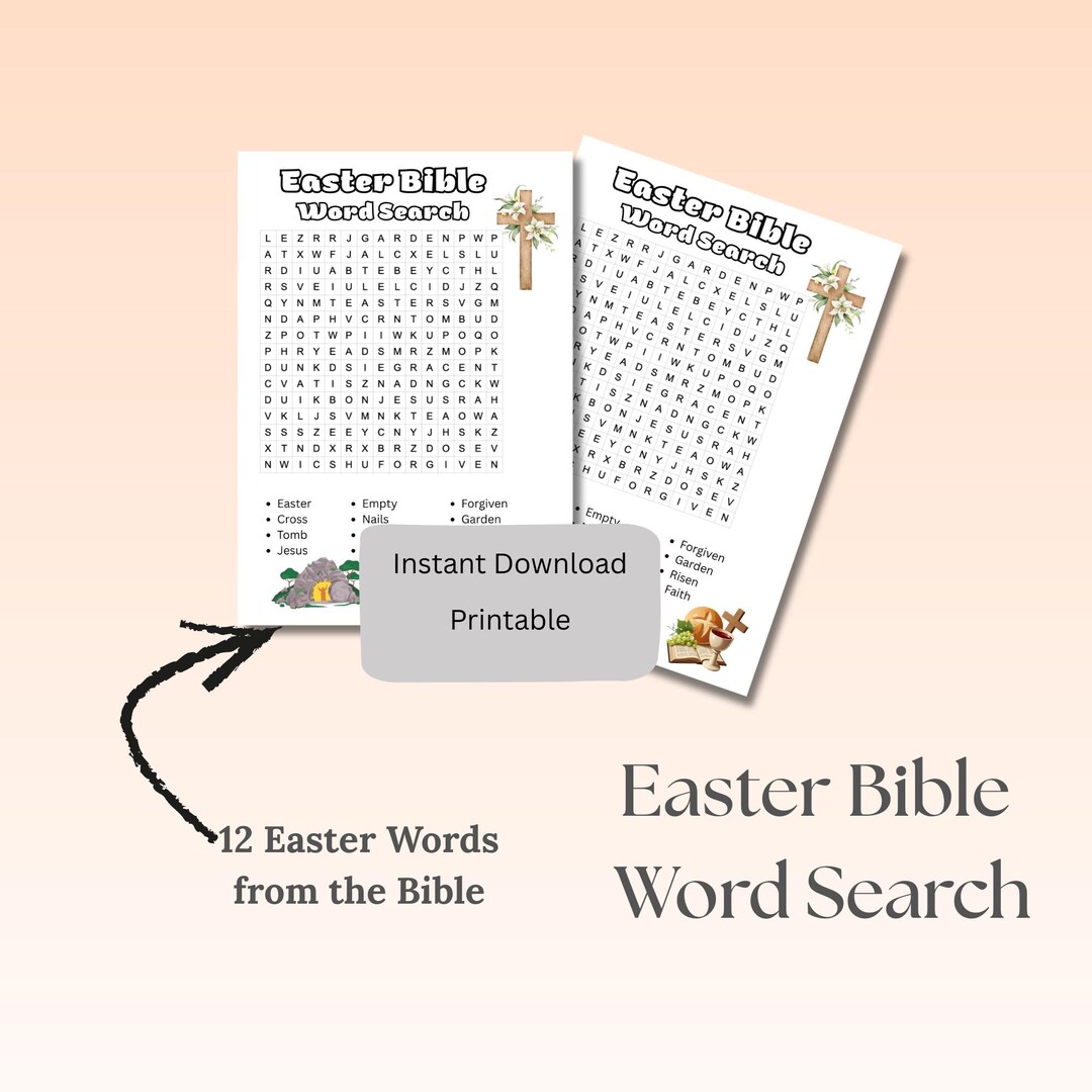Easter Bible Word Search |instant Download| Printable - Etsy