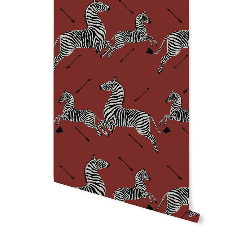 Zebra Removable Wallpaper JUMPING ZEBRAS Simply Peel and Etsy