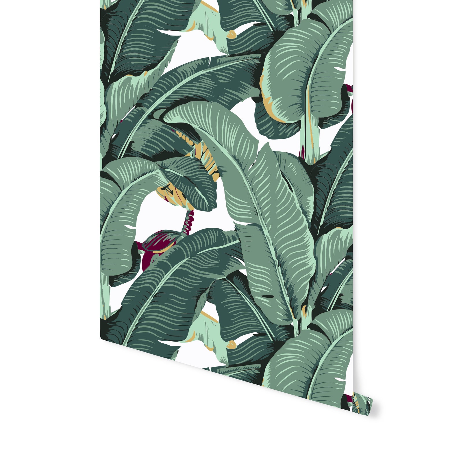 Banana Leaf Removable Wallpaper Tropical Simply Peel n | Etsy