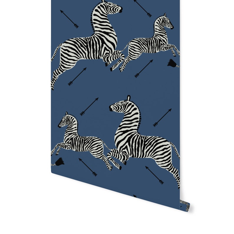 Zebra Removable Wallpaper JUMPING ZEBRAS Simply Peel and Etsy