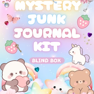 Blind Junk Journal Kit | Mystery Grab Bag Mega Bundle | Handmade Kawaii Patchwork Notebook Set | Scrap Pack | Creative Art Journal Diary