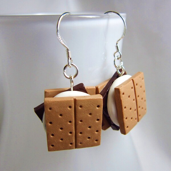 SALE - Kawaii Smores Polymer Clay Dangle Earrings