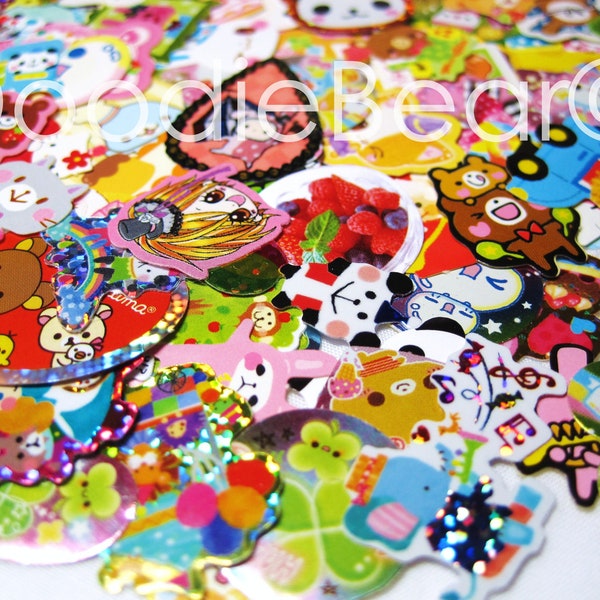 Kawaii Sticker Flakes, Kawaii Stickers, Kawaii Supply, Sticker Flakes, Kawaii Stationery, Cute Stickers, Small Stickers, 100 Pieces