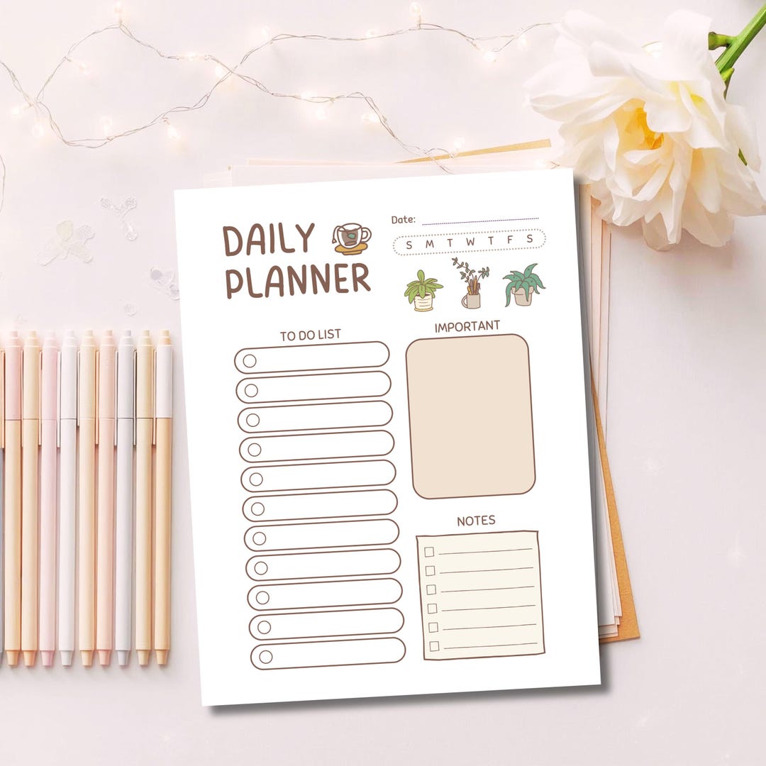 Cozy Daily Planner Printable | Cute Planner Page | Daily to Do List ...