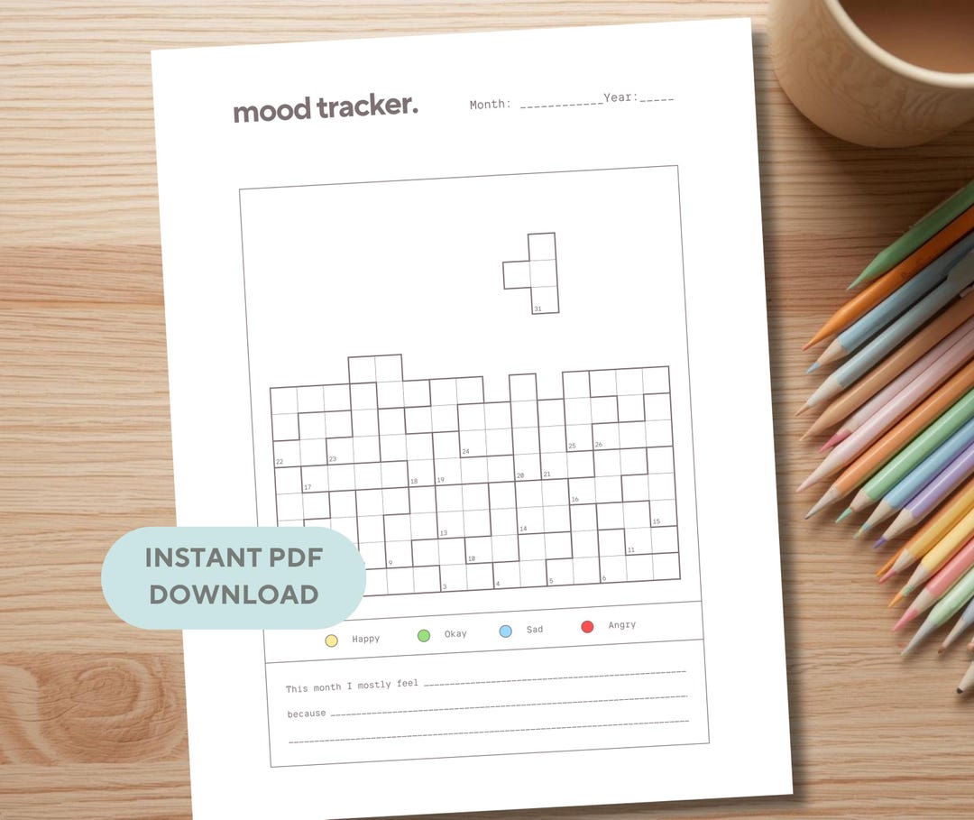 Printable Mood Tracker, Mental Health Journal (digital Download) - Etsy