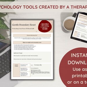 Boundary Reset Workbook | Therapist Guided Journal Reflection Prompts (Digital Download)