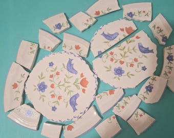 Broken china , Ironstone pieces, mosaic Ironstone  pieces