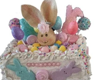 FAKE Easter Cake. Display food, Easter decoration, Easter table decor,