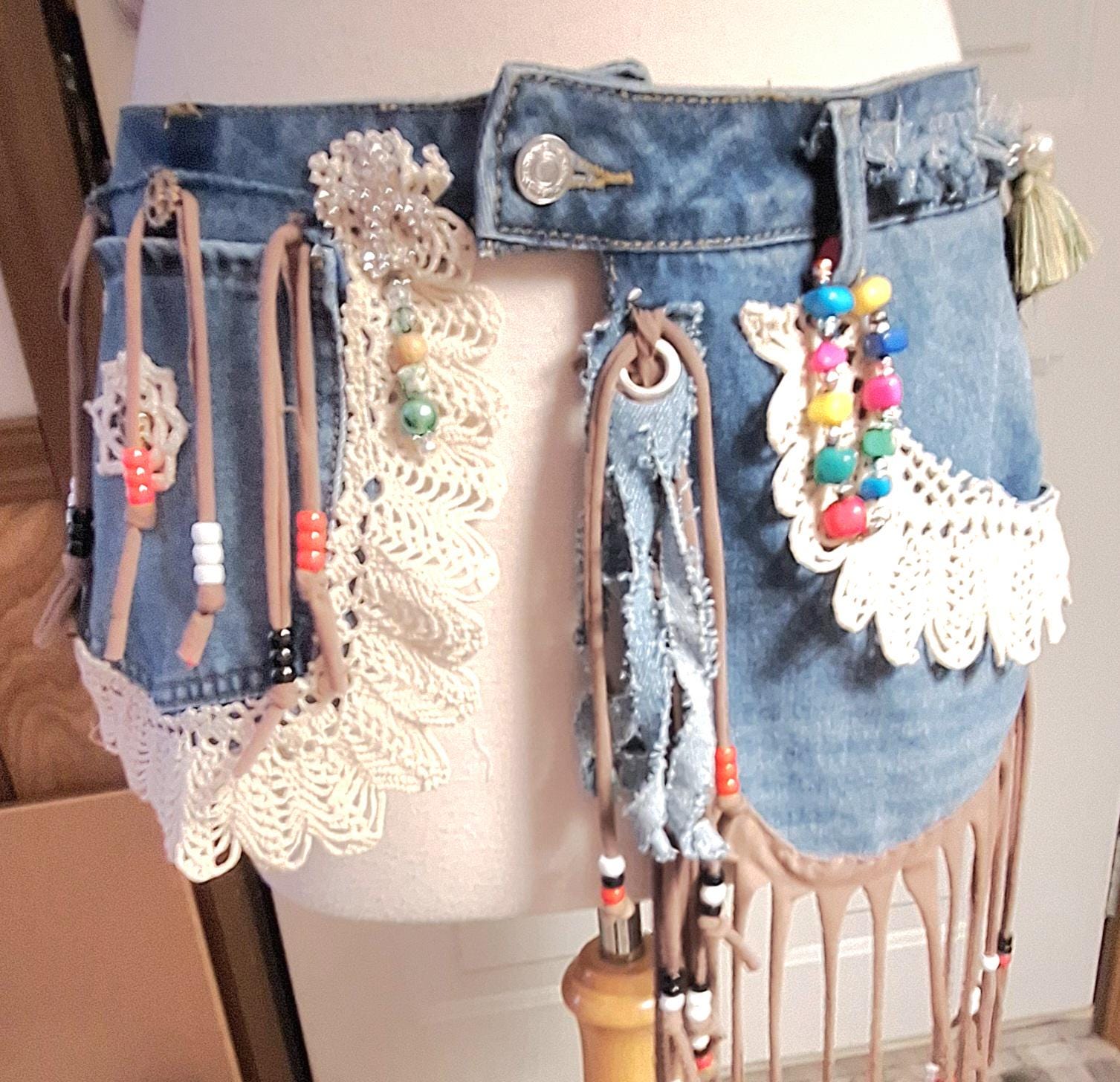 Denim Pockets Belt - Etsy