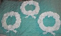 Resin rose wreath,vintage, chalk painted white, wall hanging,furniture applique product logo