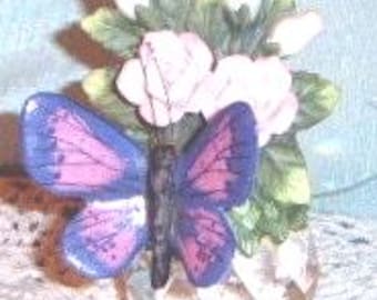 Vintage, Seymour Mann,Made in China, connoisseur collection, Butterfly, Roses,Figurine,