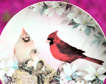 Morning Serenade collector plate ,Cardinal  bird