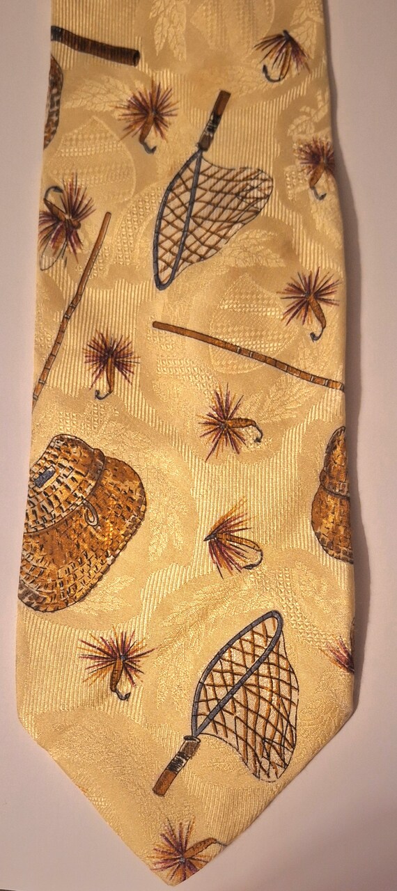 Vintage Robert Talbott necktie. Fly fishing neckti