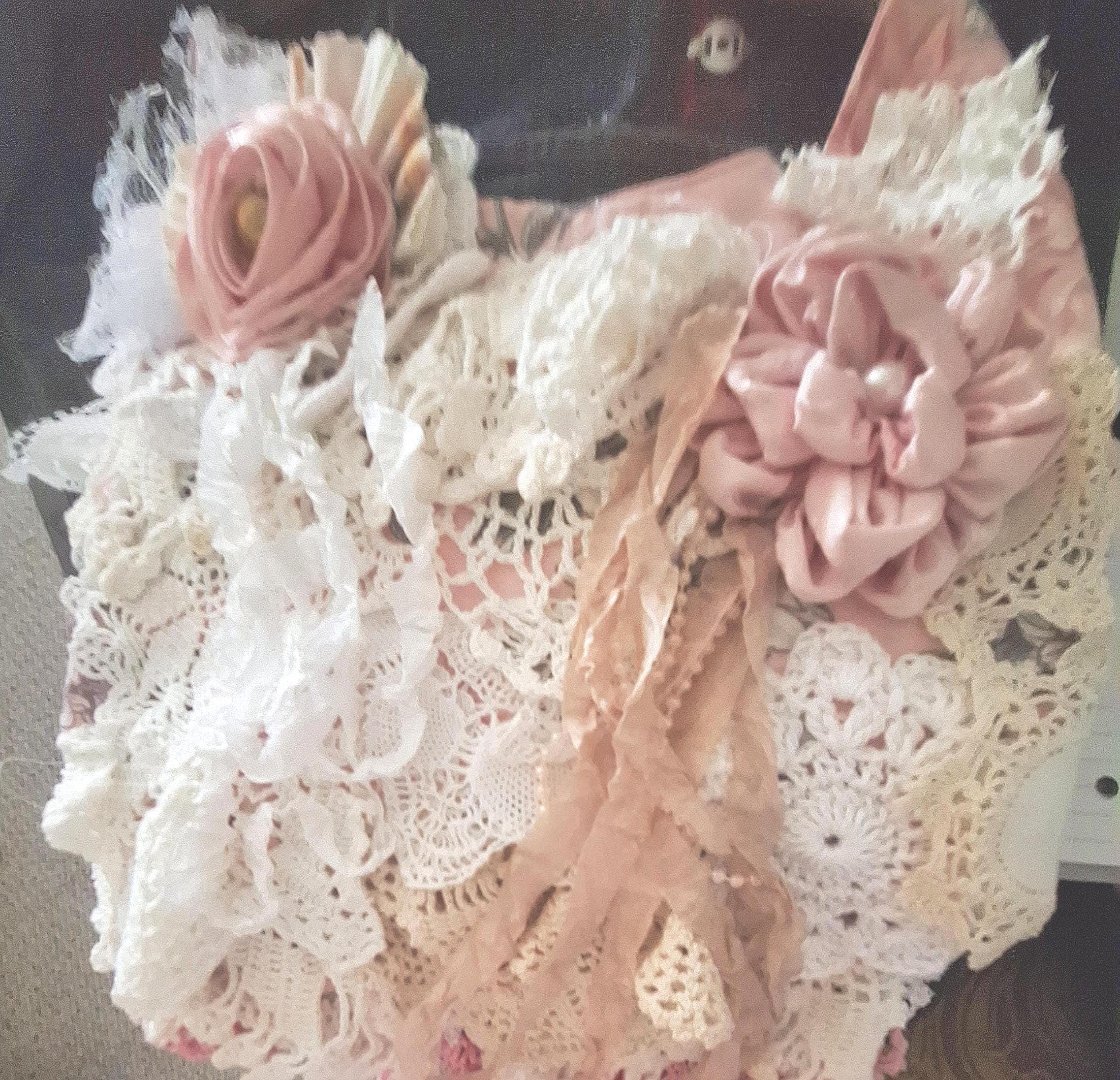 SALE. SALE.. Shabby Chic crossbody purse, embellished purse, handmade purse