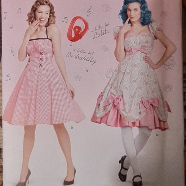 Rockabilly dress pattern, Lolita dress pattern Sizes  8 to 16. Un cut. Simplicity  8127.