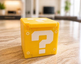 Super Mario-inspirerad frågeblock Switch-spelkorthållare, förvaringsfodral för 15 spel, Nintendo Switch-kassettorganisatör, 3D-tryckt spelpresent