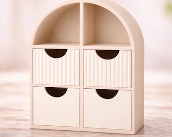Mini skrivbordsorganisatör med lådor, sött förvaringsskåp, smyckes- och sminkorganisatör, liten skrivbordsförvaringslåda, 3D-utskriven estetisk organiserare