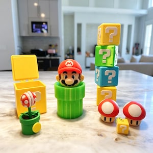Organizador de escritorio con forma de tubería verde inspirado en Super Mario, contenedor de almacenamiento inspirado en videojuegos retro, mini papelera, linda decoración para escritorio de videojuegos.