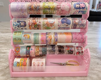 Kawaii Washi-tejphållare | 3D-utskrivet tejpförvaringsställ | Anpassad färg för journaling och scrapbooking | Skrivbordsorganisatör