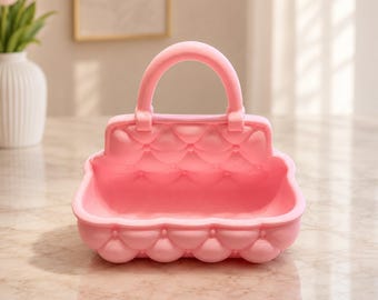 Mini Purse Jewelry Holder | Cute 3D Printed Vanity Tray | Kawaii Ring Dish | Custom Color Key Holder | Hair Accessory Organizer