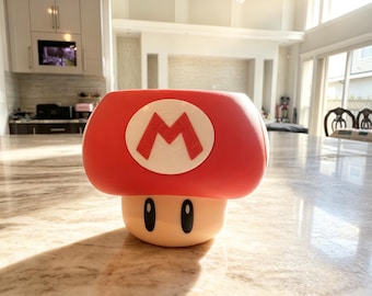 Super Mario-inspirerad svamppennhållare, Mario-skrivbordsorganisatör, pennhållare, 3D-tryckt spelskrivbordsdekor, Nintendo-inspirerad present