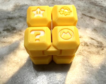 Super Mario-inspirerad Infinity-kub Fidget-leksak | Sensorisk skrivbordsleksak | ADHD-ångestlindrande leksak | Gamerpresent | Oändlig hopfällbar kub