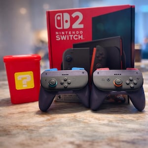 Nintendo Switch 2 Joy-Con Griff | Benutzerdefinierte Farbregler Griff | Ergonomischer 3D gedruckter Komfortgriff | Weiche 2 Zubehör (2er Set)
