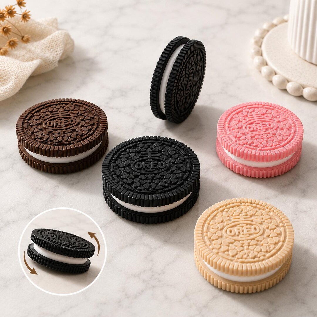 Oreo Inspired Fidget Toy | 3D Printed Twist Spinner | Custom Color