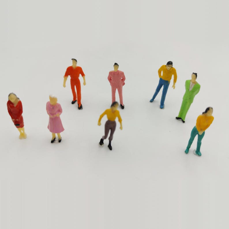 1:50 Scale Miniature People Figures, Tiny Model Crowd Set, Diorama ...