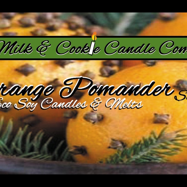 Sweet Cinnamon and Clove Orange Pomander Scented 100% Eco Soy  Candle Tin