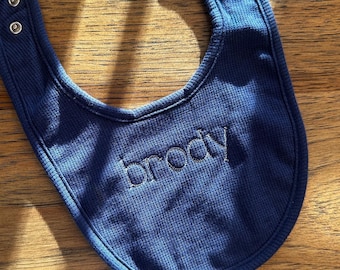 Custom Baby Bib for Boys | Embroidered Name | Monogram Baby Shower Gift