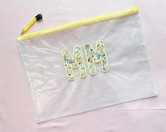 Personalized Appliqué Mesh Bag | Custom Name Zipper Pouch