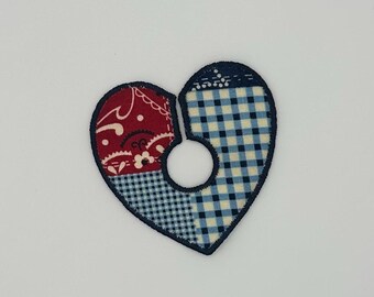 Heart Wine Glass Charm | Patchwork Glass Marker | Girls Night Accessory