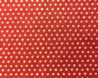 Japanese fabric / Dots on Dobby / Morikiku fabric / yardage / Red fabric / Dotted fabric